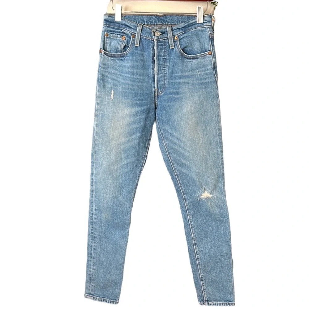 LEVI’S 501 Jeans Skinny Distressed High Rise‎ Classic Staple, Size 25x30